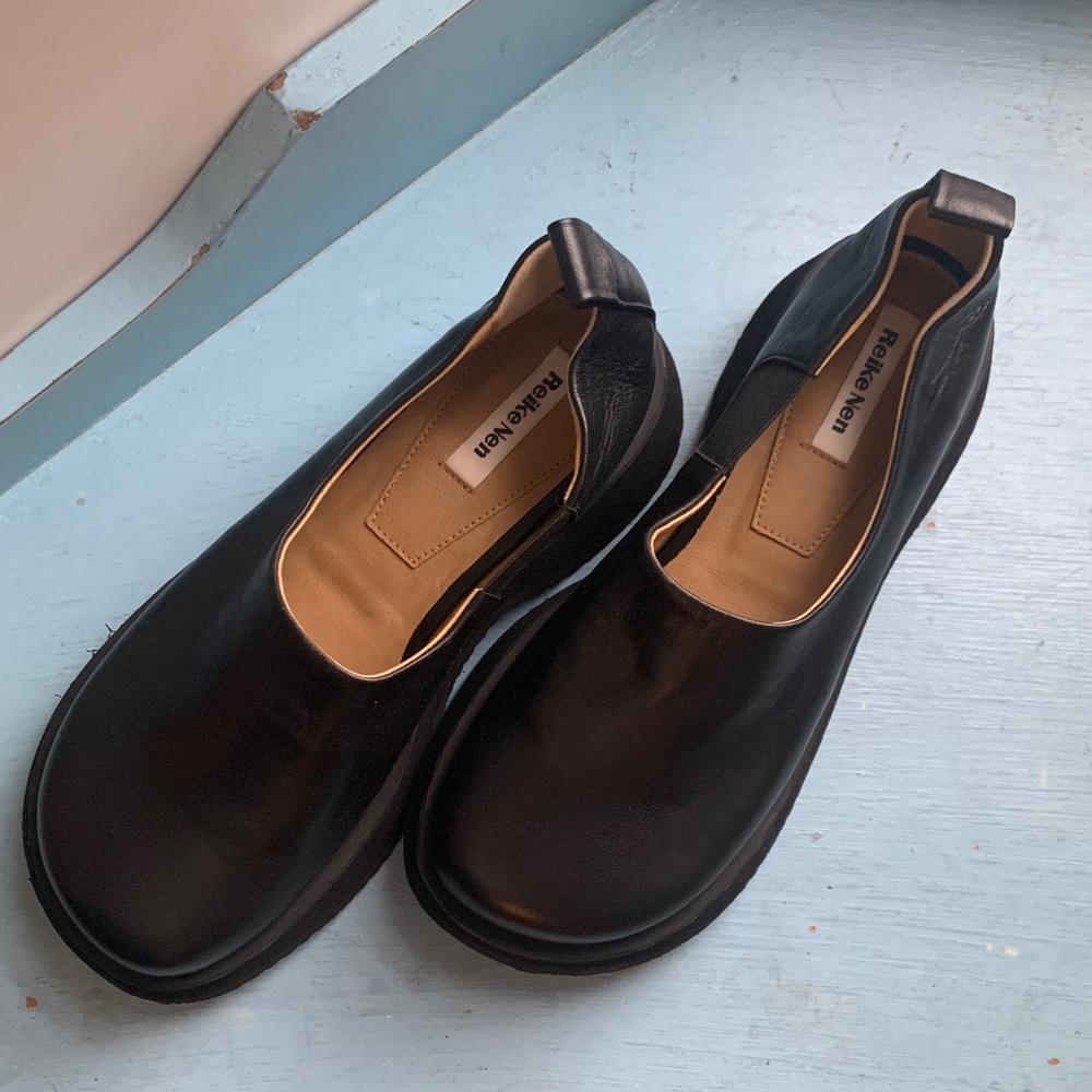 Black Reike Nen platform leather clogs